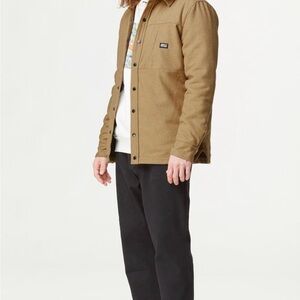 Brown Wool-Blend Snap Jacket
